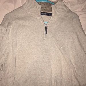 nautica beige sweater zip up